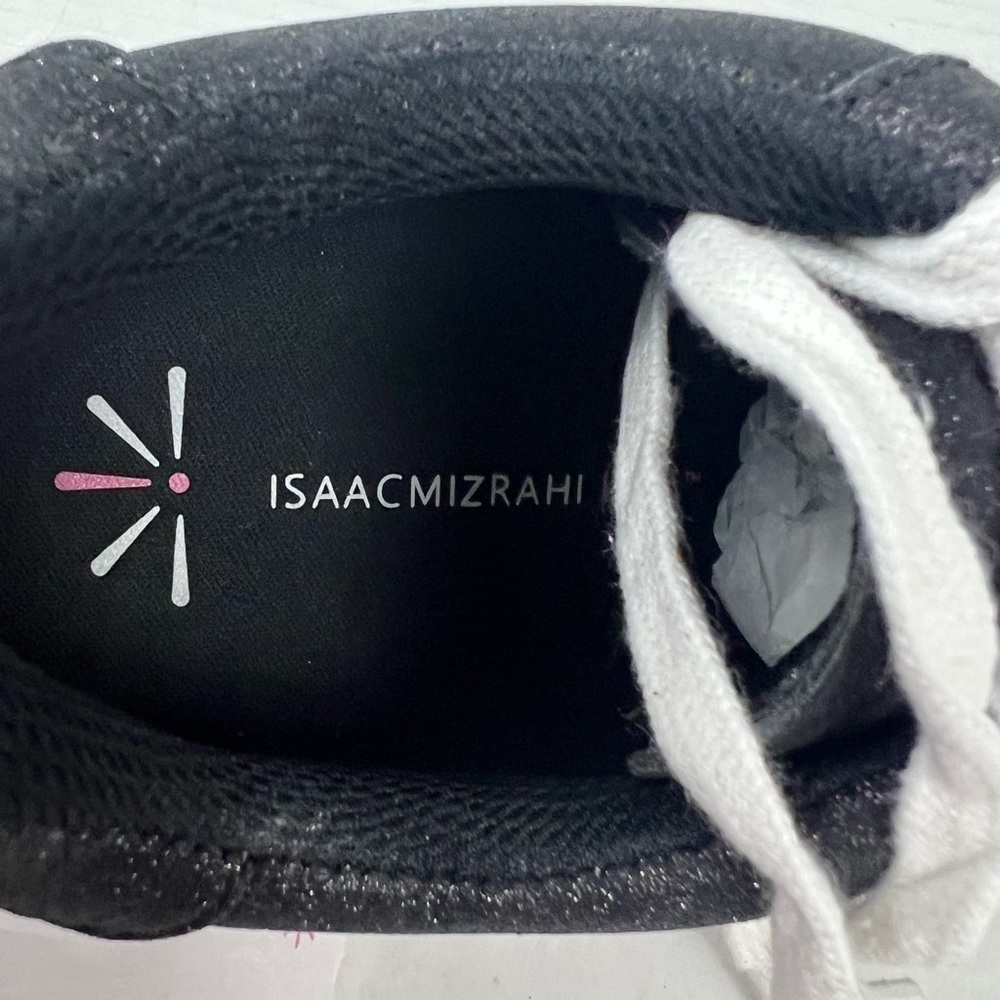NIB - Isaac Mizrahi Live! Lace-Up Black Glitter Sneakers - Size 5.5 - Picture 8 of 8